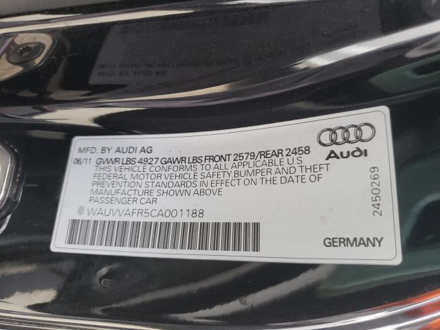 2012 AUDI S5 PRESTIG WAUVVAFR5CA001188