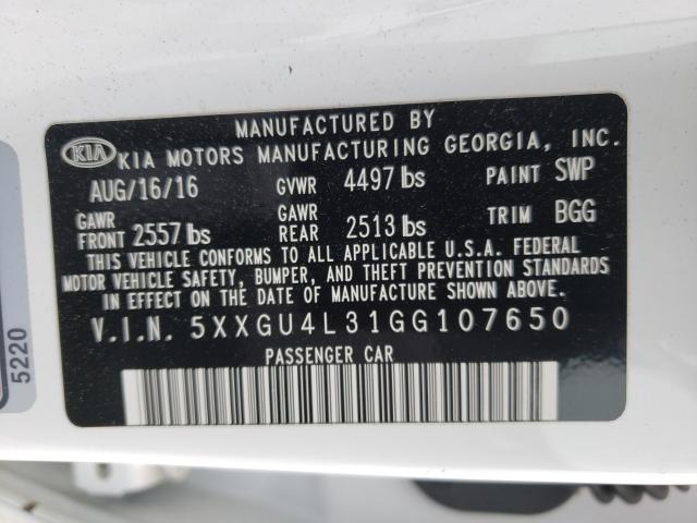2016 KIA OPTIMA EX 5XXGU4L31GG107650