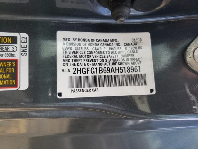 2010 HONDA CIVIC LX 2HGFG1B69AH518961