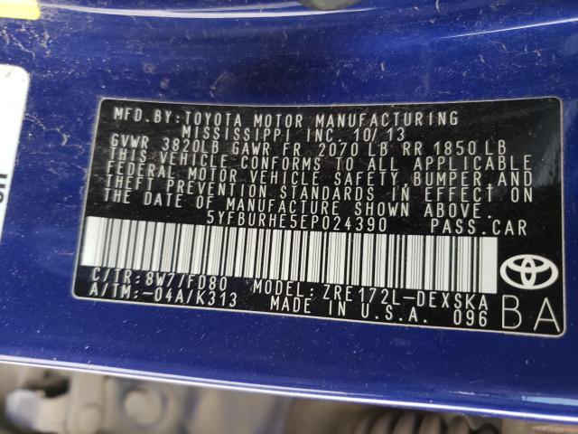 2014 TOYOTA COROLLA L 5YFBURHE5EP024390