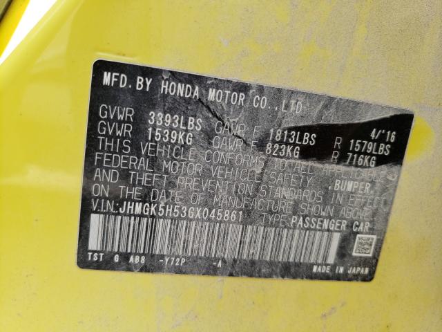 2016 HONDA FIT LX JHMGK5H53GX045861