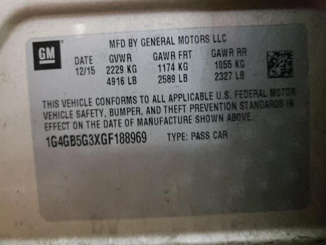 2016 BUICK LACROSSE 1G4GB5G3XGF188969