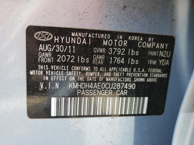 2012 HYUNDAI ELANTRA GL KMHDH4AE0CU287490