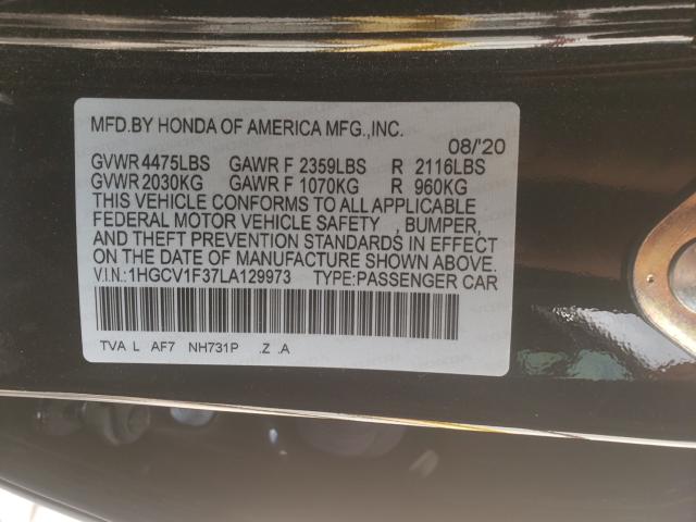 2020 HONDA ACCORD SPO 1HGCV1F37LA129973