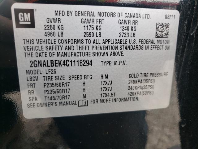 2012 CHEVROLET EQUINOX LS 2GNALBEK4C1118294