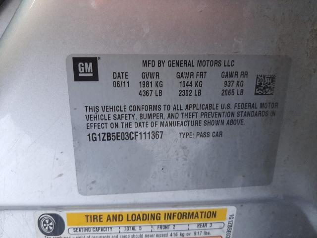 2012 CHEVROLET MALIBU LS 1G1ZB5E03CF111367