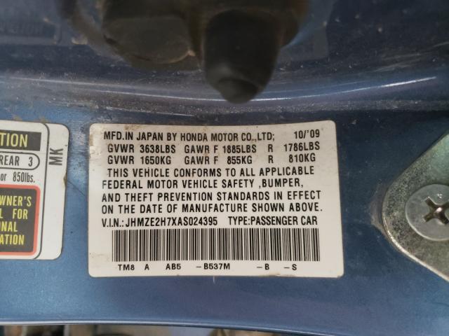 2010 HONDA INSIGHT EX JHMZE2H7XAS024395