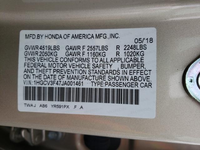 2018 HONDA ACCORD HYB 1HGCV3F47JA001461