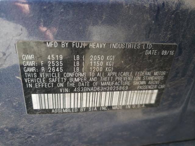 2017 SUBARU LEGACY 2.5 4S3BNAD63H3025869