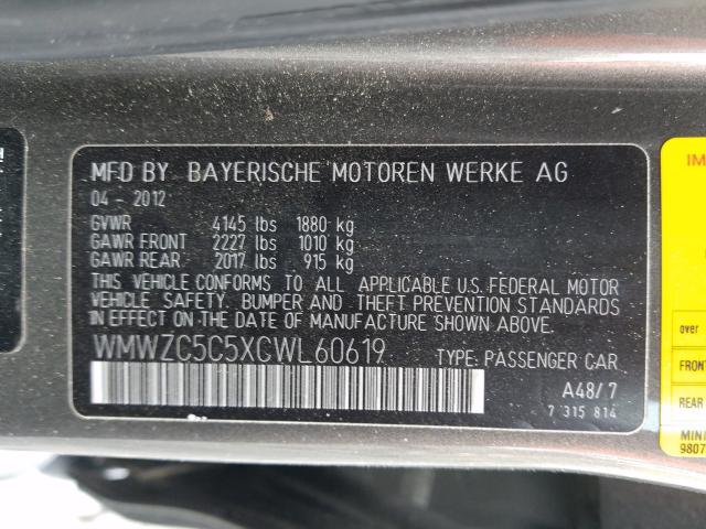 2012 MINI COOPER S C WMWZC5C5XCWL60619