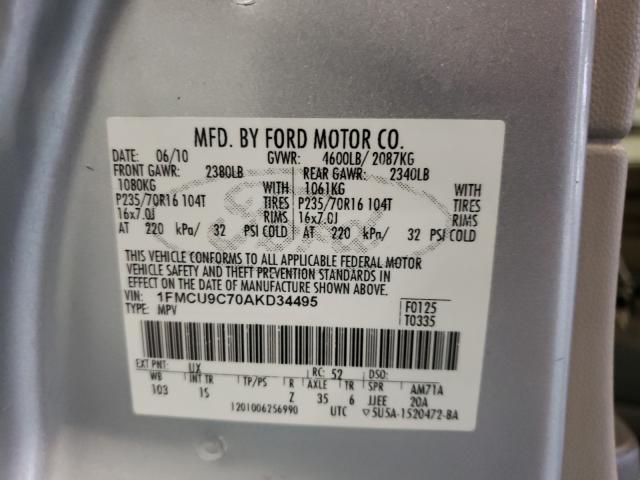 2010 FORD ESCAPE XLS 1FMCU9C70AKD34495