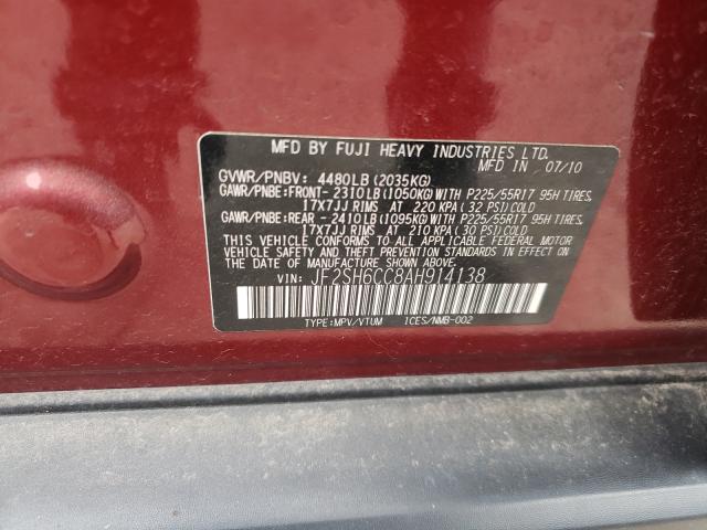 2010 SUBARU FORESTER 2 JF2SH6CC8AH914138