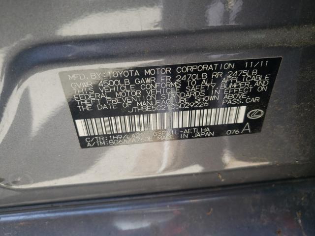 2012 LEXUS IS 350 JTHBE5C21C5029226