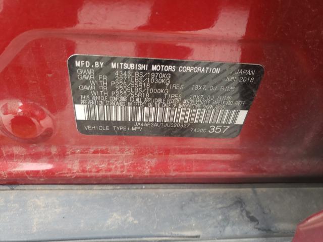 2018 MITSUBISHI OUTLANDER JA4AP3AU1JU020927