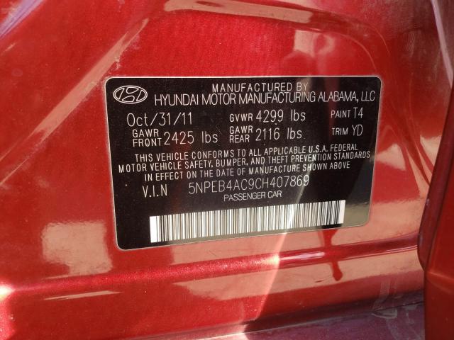 2012 HYUNDAI SONATA GLS 5NPEB4AC9CH407869