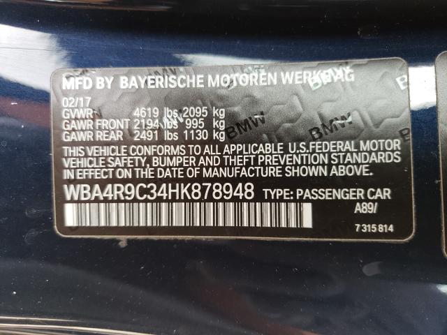 2017 BMW 430XI WBA4R9C34HK878948