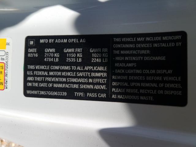 2016 BUICK CASCADA PR W04WT3N57GG063339