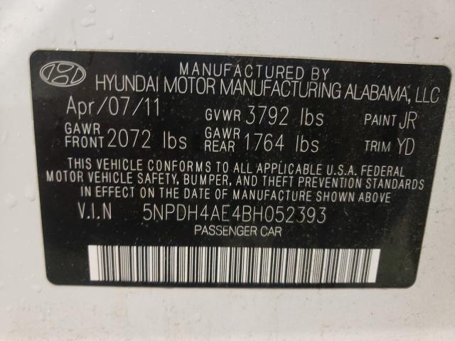 5NPDH4AE4BH052393 Hyundai Elantra Gl 2011. Фото: 9
