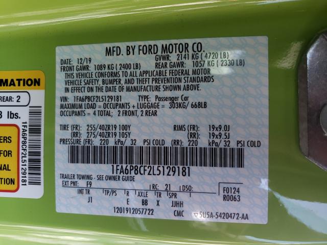 2020 FORD MUSTANG GT 1FA6P8CF2L5129181