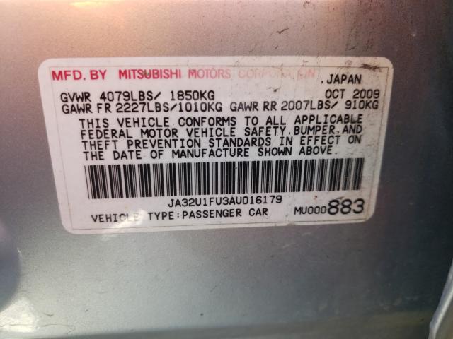 2010 MITSUBISHI LANCER DE JA32U1FU3AU016179