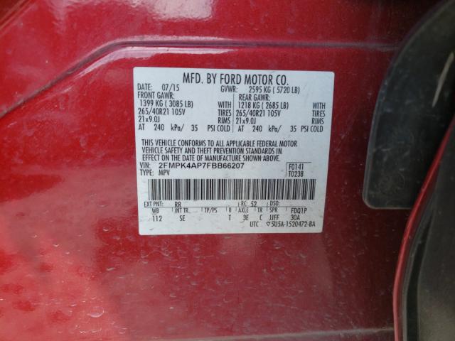 2015 FORD EDGE SPORT 2FMPK4AP7FBB66207