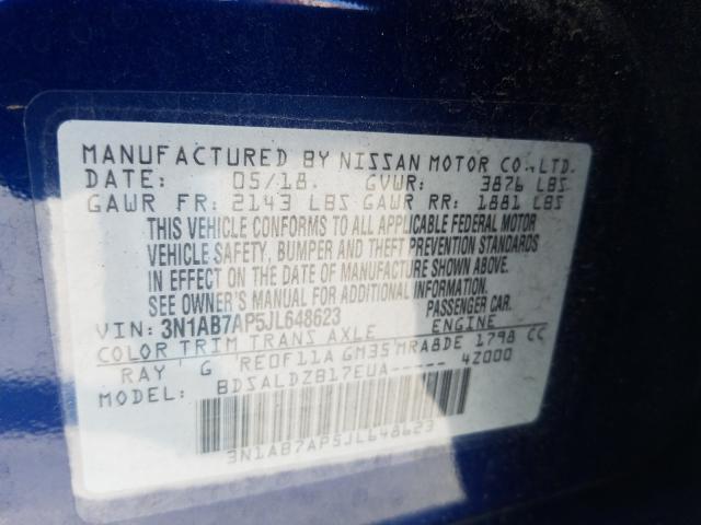 2018 NISSAN SENTRA S 3N1AB7AP5JL648623