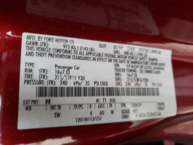 2014 FORD FOCUS SE 1FADP3F2XEL254950
