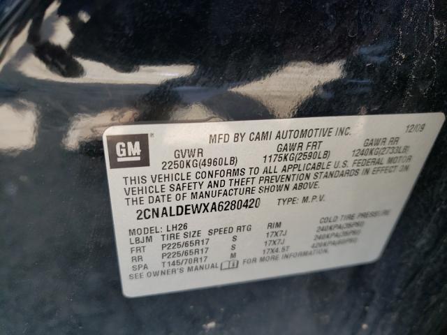 2010 CHEVROLET EQUINOX LT 2CNALDEWXA6280420