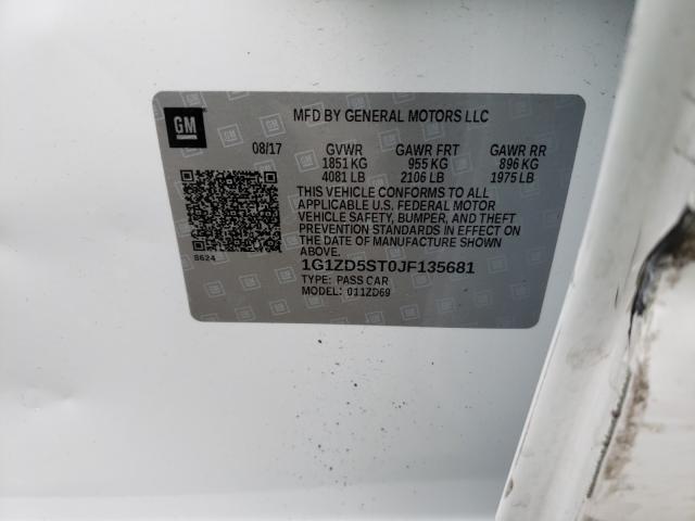 2018 CHEVROLET MALIBU LT 1G1ZD5ST0JF135681