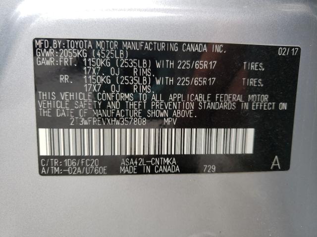 2017 TOYOTA RAV4 XLE 2T3WFREVXHW357808