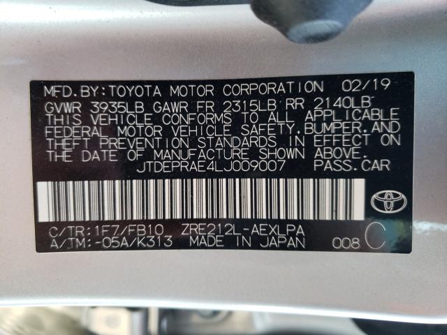 2020 TOYOTA COROLLA LE JTDEPRAE4LJ009007
