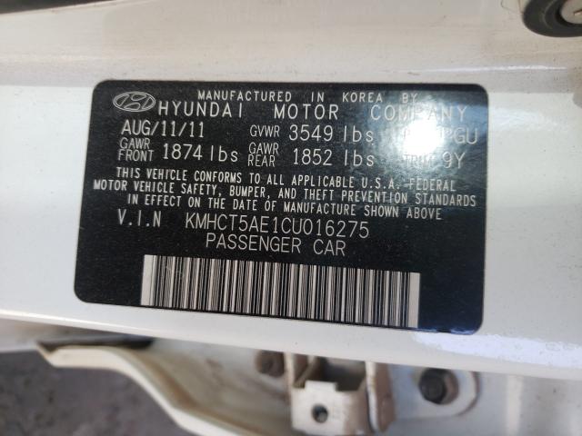 2012 HYUNDAI ACCENT GLS KMHCT5AE1CU016275
