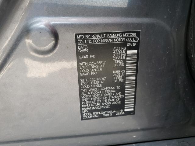 2020 NISSAN ROGUE S KNMAT2MV0LP521311