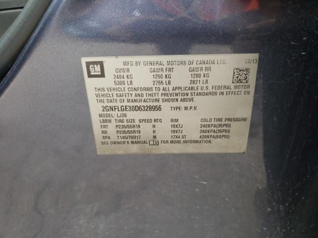 2013 CHEVROLET EQUINOX LT 2GNFLGE30D6328956