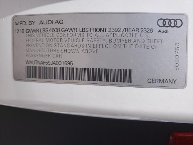 2018 AUDI A5 PREMIUM WAUTNAF59JA001695