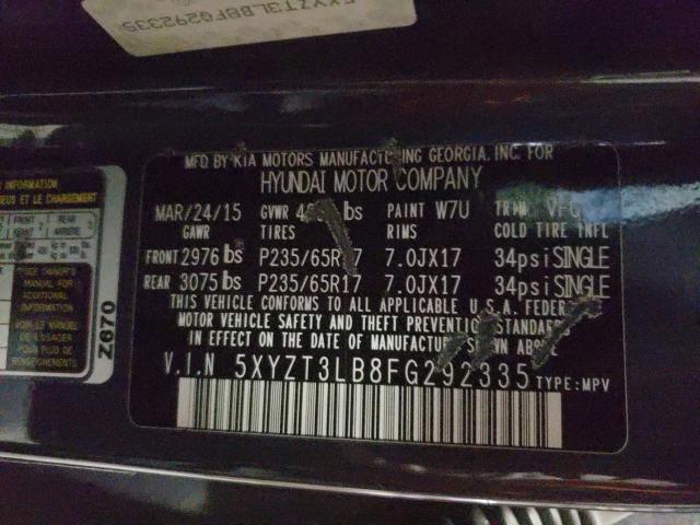 2015 HYUNDAI SANTA FE S 5XYZT3LB8FG292335