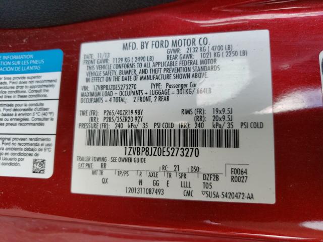 2014 FORD MUSTANG SH 1ZVBP8JZ0E5273270
