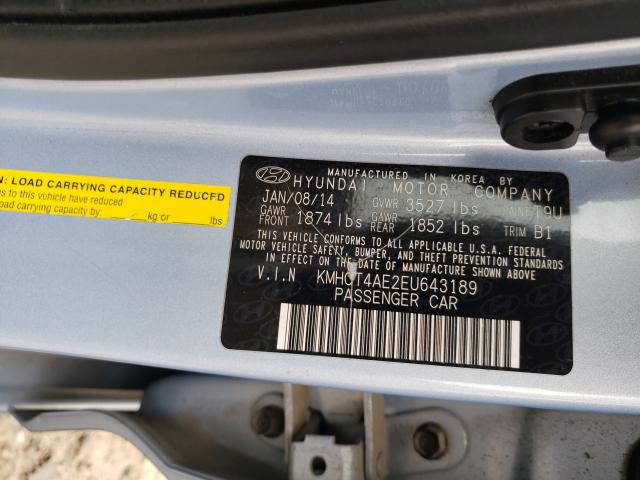 2014 HYUNDAI ACCENT GLS KMHCT4AE2EU643189