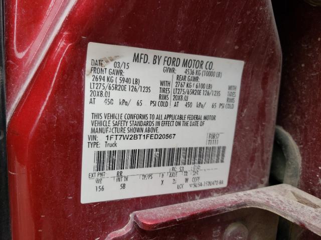 2015 FORD F250 SUPER 1FT7W2BT1FED20567