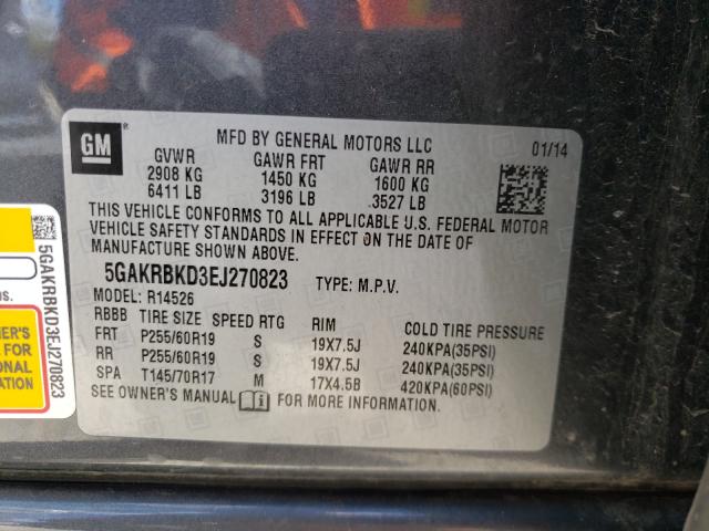 2014 BUICK ENCLAVE 5GAKRBKD3EJ270823