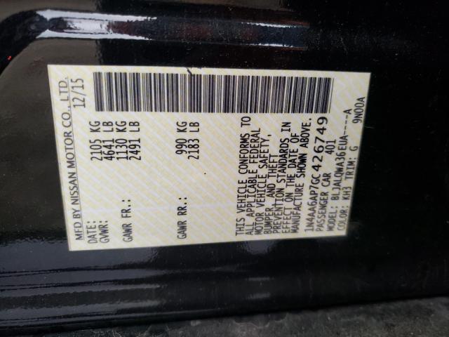 2016 NISSAN MAXIMA 3.5 1N4AA6AP7GC426749
