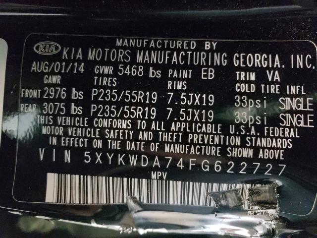 2015 KIA SORENTO SX 5XYKWDA74FG622727