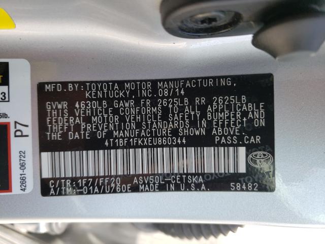 2014 TOYOTA CAMRY L 4T1BF1FKXEU860344