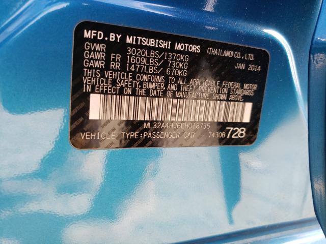 2014 MITSUBISHI MIRAGE ES ML32A4HJ6EH018735