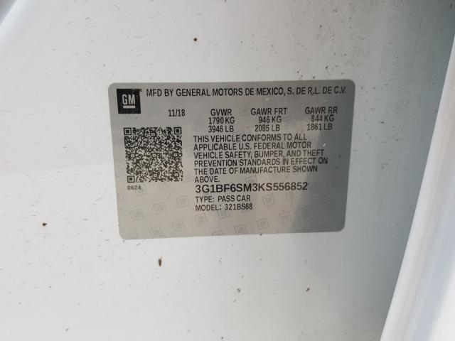 2019 CHEVROLET CRUZE PREM 3G1BF6SM3KS556852