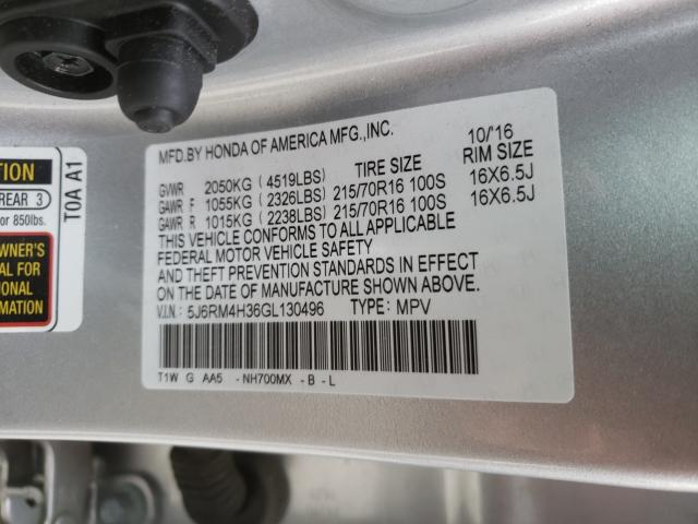 2016 HONDA CR-V LX 5J6RM4H36GL130496