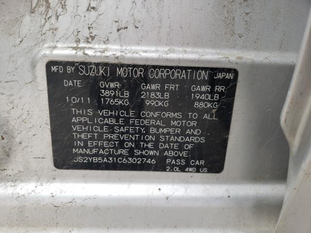 2012 SUZUKI SX4 JS2YB5A31C6302746