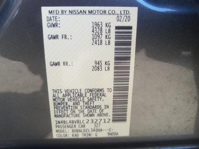 2020 NISSAN ALTIMA S 1N4BL4BV8LC232712
