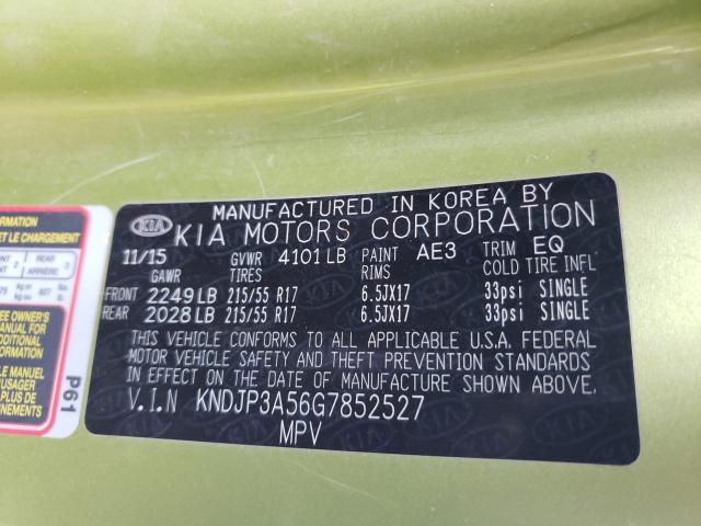 2016 KIA SOUL + KNDJP3A56G7852527