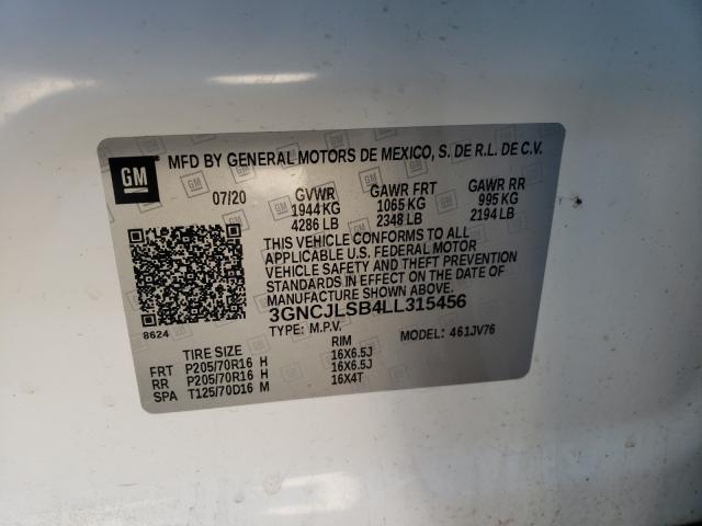 2020 CHEVROLET TRAX 1LT 3GNCJLSB4LL315456